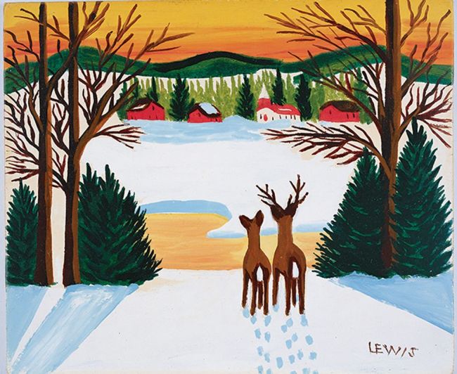 Image: Deer In Winter (c 1950) by Maud Lewis